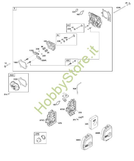 A - Depuratore aria, testata del cilindro, set guarnizioni B&S - 09 €¦ 09P602-0012-H1 brand Stihl